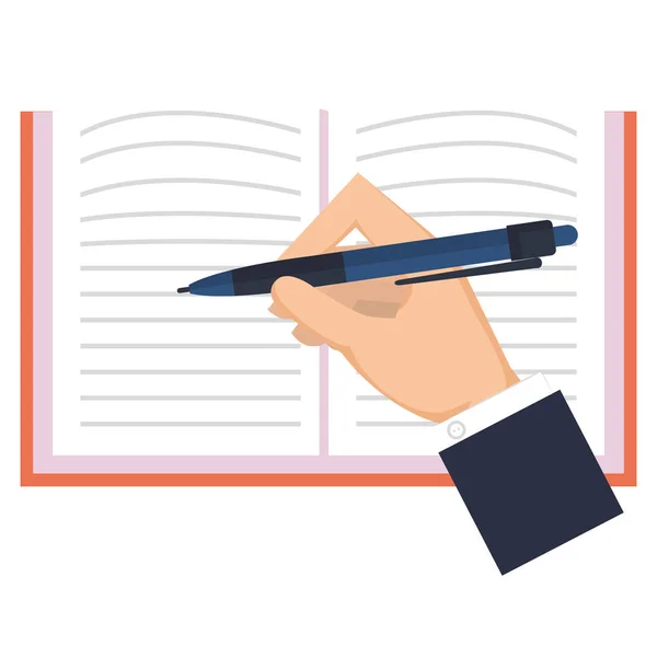 Pisanie ręczne w szkole Notatnika — Wektor stockowy