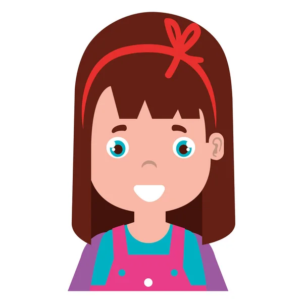 Happy little girl character — Stock Vector