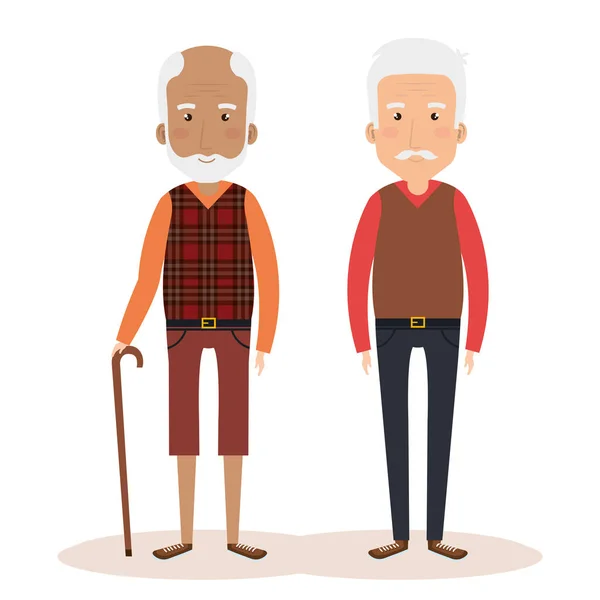 Персонажи групповых аватаров бабушек и дедушек — стоковый вектор