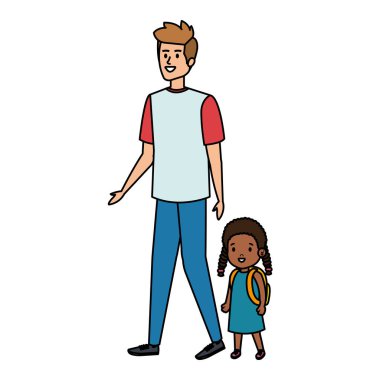 afro kızı karakterleri ile baba