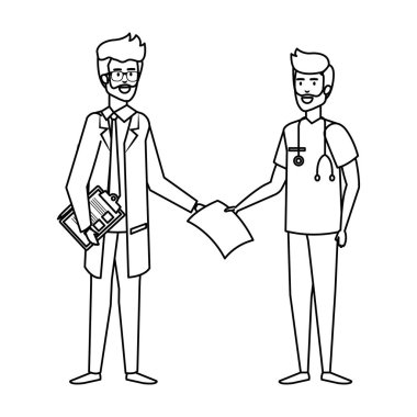 profesyoneller doktor ve cerrah karakterler