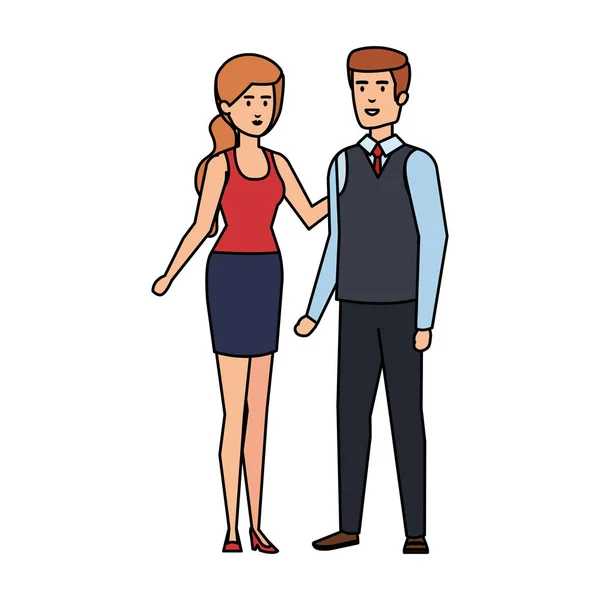 Avatars couple d'affaires personnages — Image vectorielle