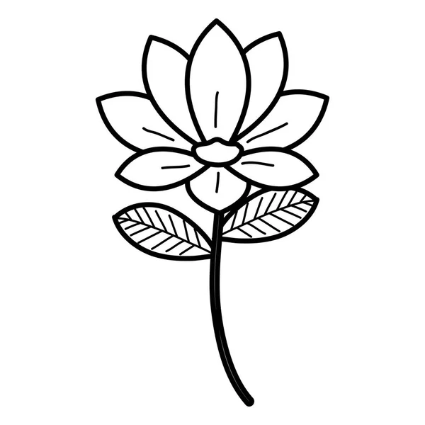 Dekorativní ikona květin a listů — Stockový vektor