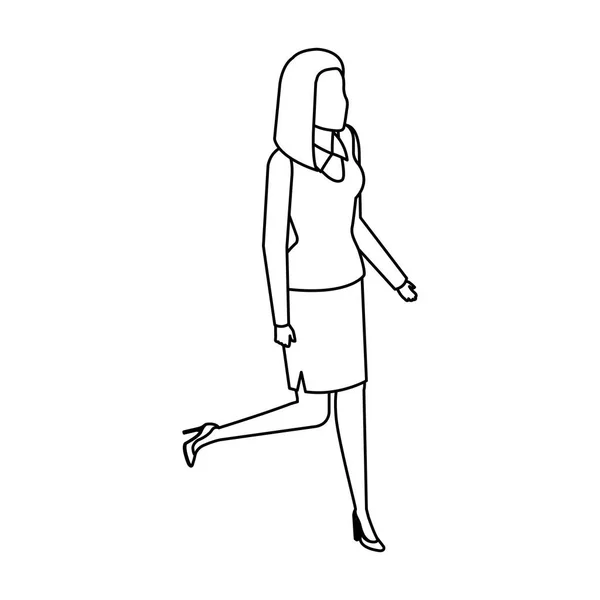 Eleganta affärskvinna avatar tecken — Stock vektor