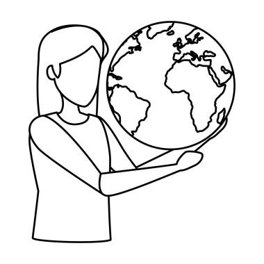 Dünya gezegenine sahip bir kadın