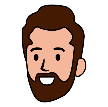 Genç adam kafa sakal avatar karakter ile
