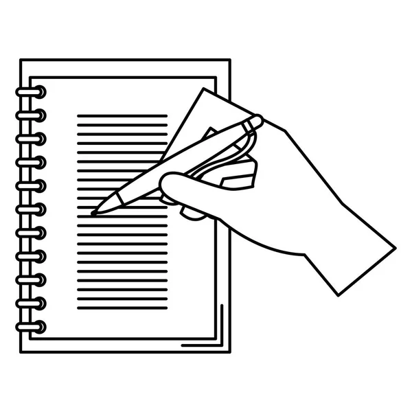Escritura a mano en la escuela de cuadernos — Archivo Imágenes Vectoriales