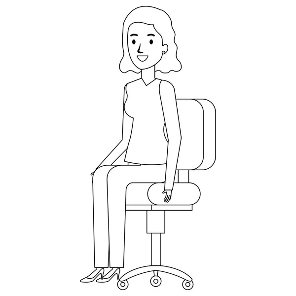 Empresária sentada na cadeira do escritório —  Vetores de Stock