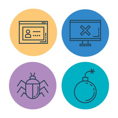 Bilişim güvenlik Icons set