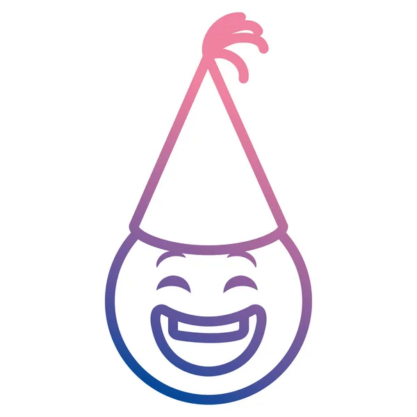 Visage emoji avec chapeau de fête — Image vectorielle