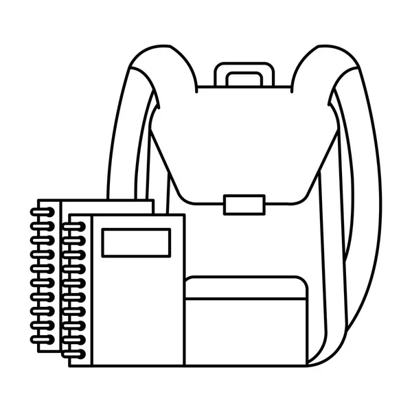 Шкільна сумка з блокнотом — стоковий вектор