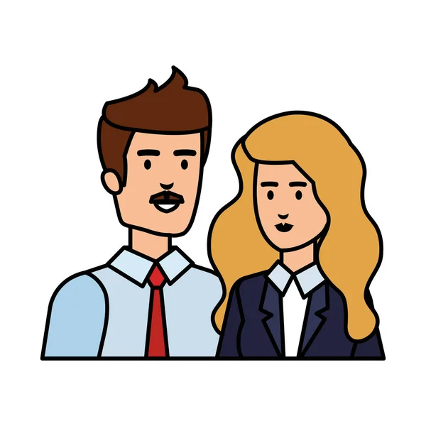 Business couple avatars characters — Stock Vector