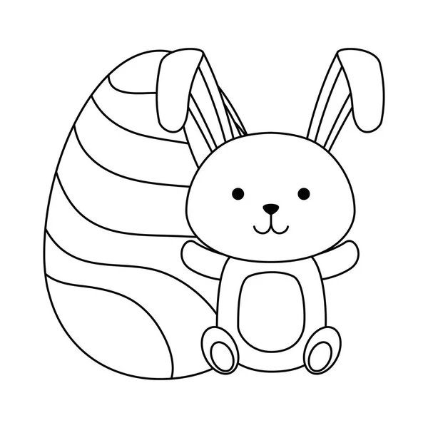 ウサギのお祝いアイコンで描かれたイースターエッグ — ストックベクタ