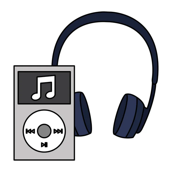 MP3 player με ακουστικά συσκευή — Διανυσματικό Αρχείο