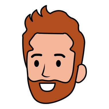 Genç adam kafa sakal avatar karakter ile