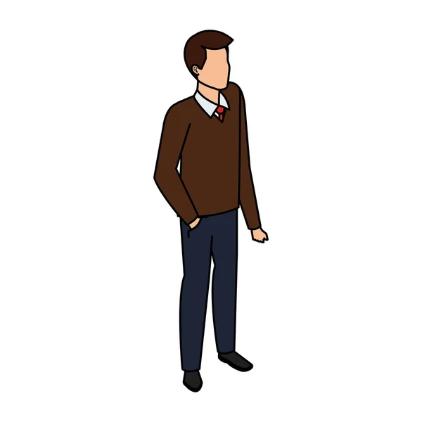 Elegante personaje de hombre de negocios avatar — Vector de stock