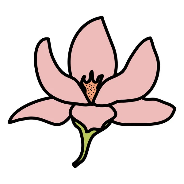 Beautiful flower decorative icon — Stock Vector