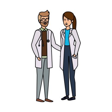 profesyoneller Doktorlar birkaç karakter avatarları