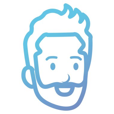 Genç adam kafa sakal avatar karakter ile