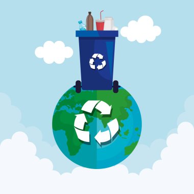 recycle toxic plastics waste to environment conservation clipart