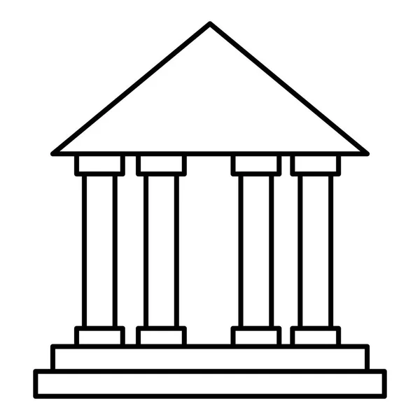 Banco edificio aislado icono — Vector de stock