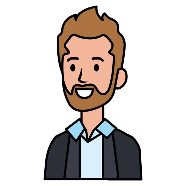 Hombre de negocios con la barba icono de carácter avatar — Vector de stock