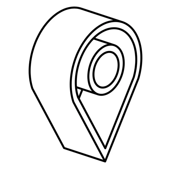 PIN aanwijzer locatie isometrisch pictogram — Stockvector