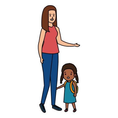 Afrikalı kızı olan genç bir anne.