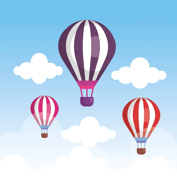 Balloons air hot flying — Stock Vector