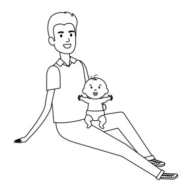 bebek taşıyan katta oturan baba