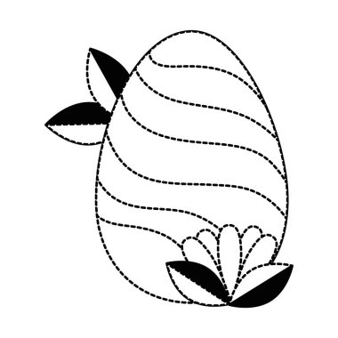 çizgiler ve Leafs ile boyanmış Paskalya yumurtası