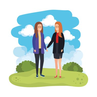 Manzarada genç bir çift