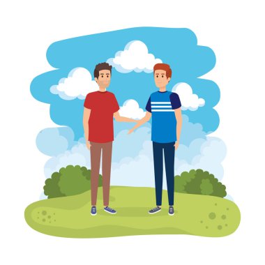 Manzarada genç bir çift