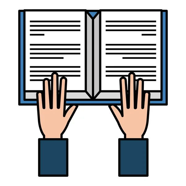 Τα χέρια με το σχολικό βιβλίο — Διανυσματικό Αρχείο