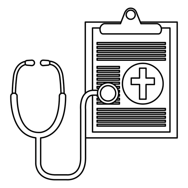 Lista kontrolna medycznych z stetoskop — Wektor stockowy