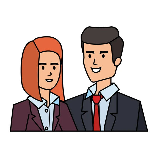 Avatars couple d'affaires personnages — Image vectorielle