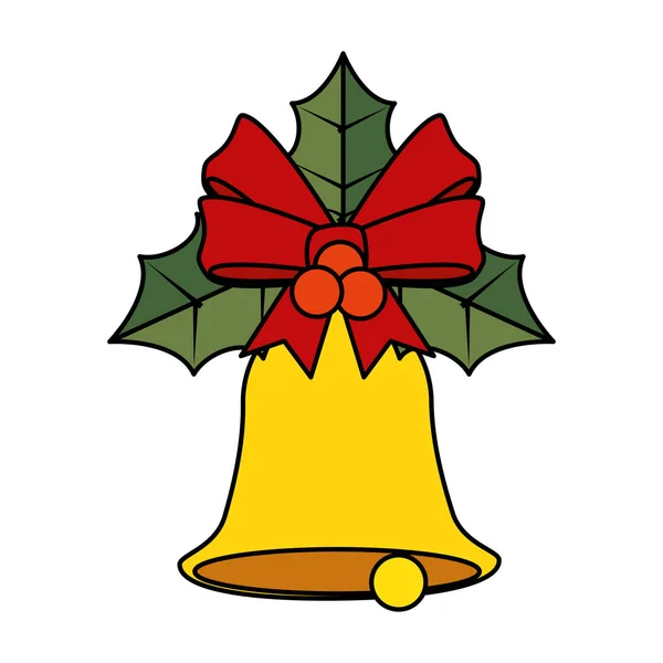 Weihnachtsglocken und Blätter dekoratives Symbol — Stockvektor