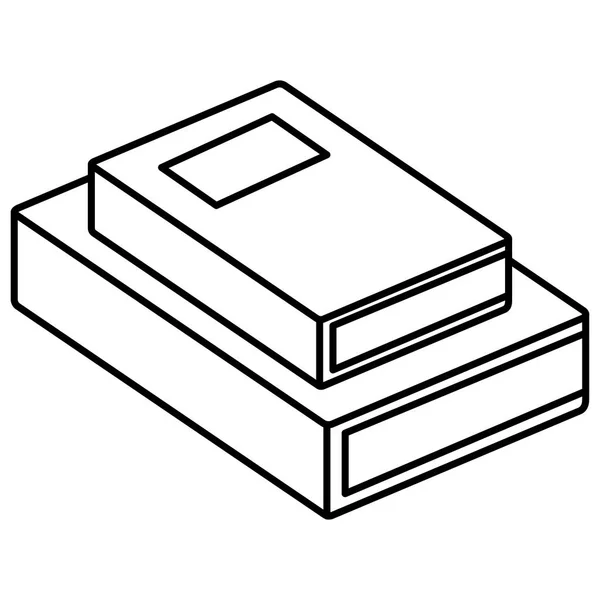 책 학교 아이소메트릭 아이콘 — 스톡 벡터