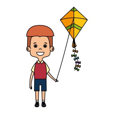 Küçük çocuk uçan uçurtma