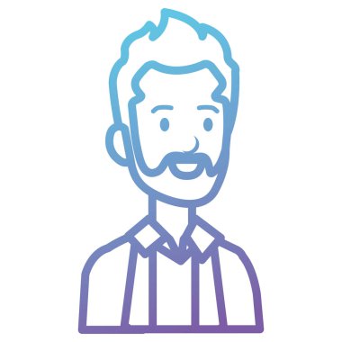 sakal avatar karakter simgesi ile işadamı