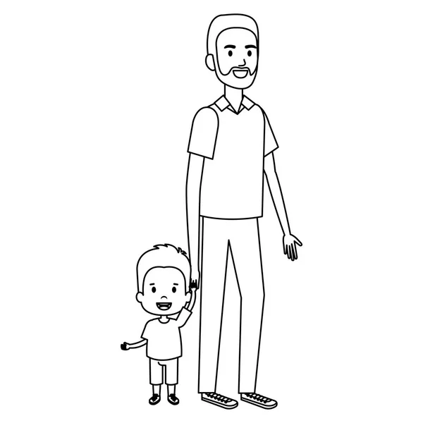 Père avec fils personnages — Image vectorielle