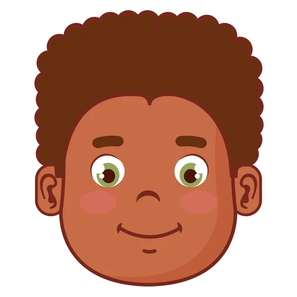 Happy little boy head character — Stock Vector