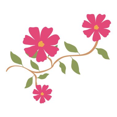 çiçek ve yapraklar dekoratif simge