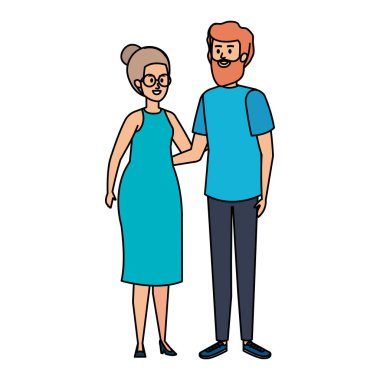 Genç çift avatarlar karakter