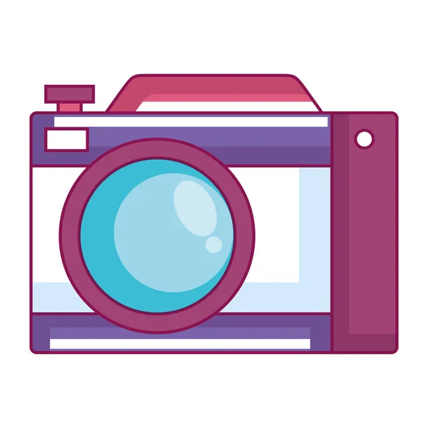 Photographic camera isolated icon — Stock Vector