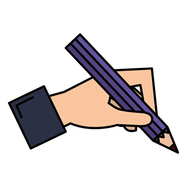 Hand som skriver med penna grafit — Stock vektor