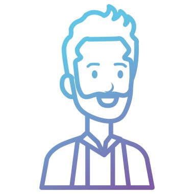 sakal avatar karakter simgesi ile işadamı