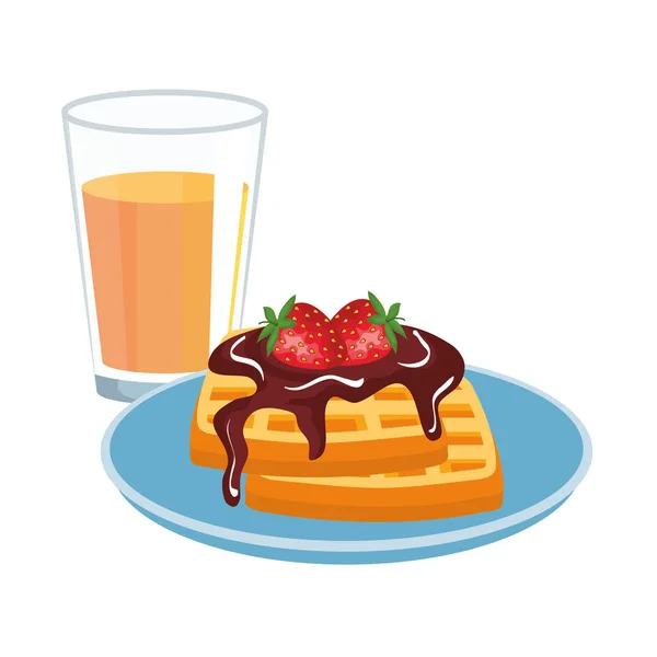 Deliciosos iconos de menú de desayuno — Vector de stock