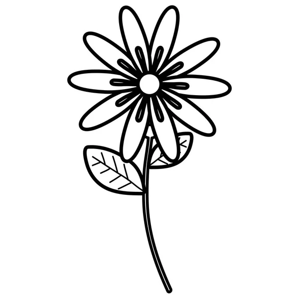 Λουλούδια και φύλλα διακοσμητικό εικονίδιο — Διανυσματικό Αρχείο