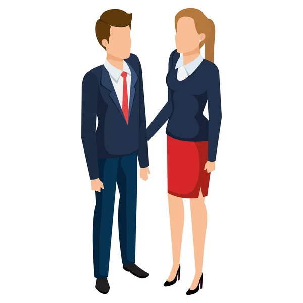 Avatars couple d'affaires personnages — Image vectorielle